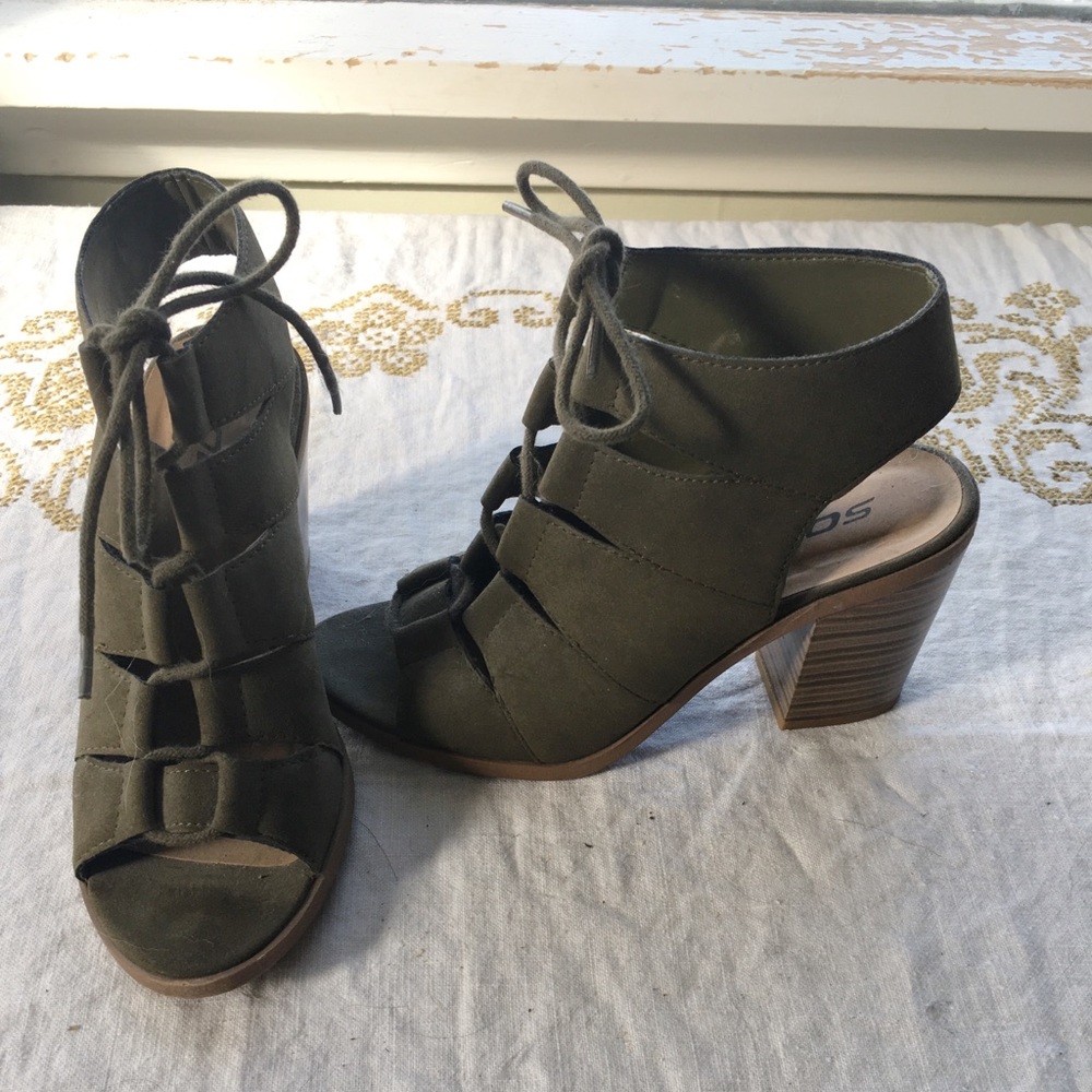 Olive green heels